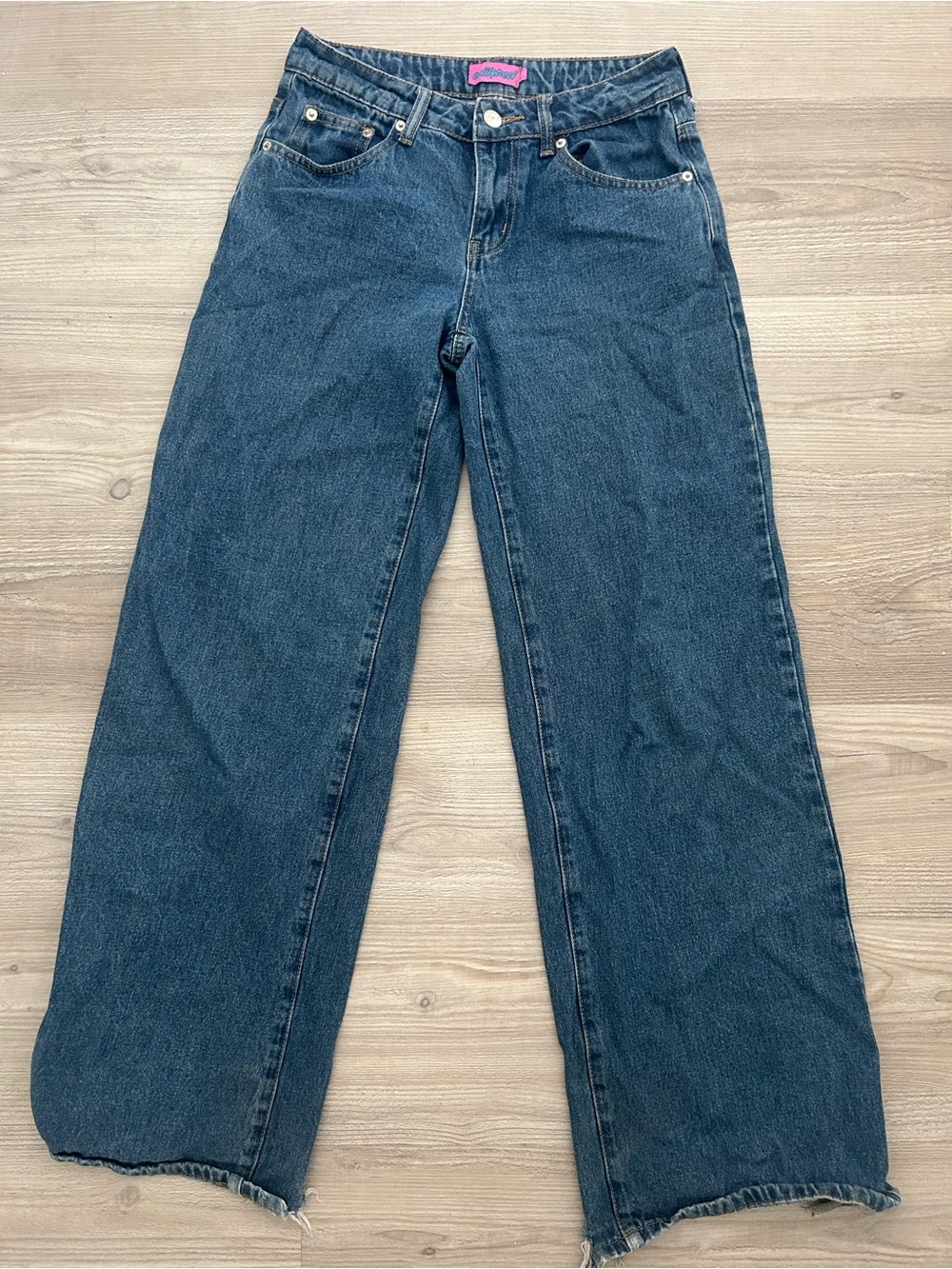 Edikted Wide-Leg Jeans in Dark Blue Denim